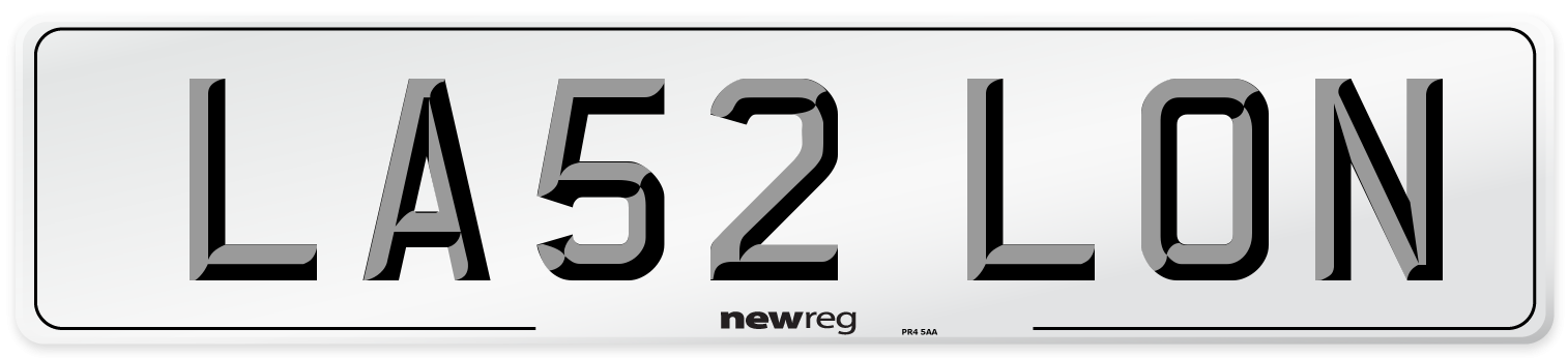 LA52 LON Number Plate from New Reg